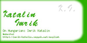 katalin imrik business card